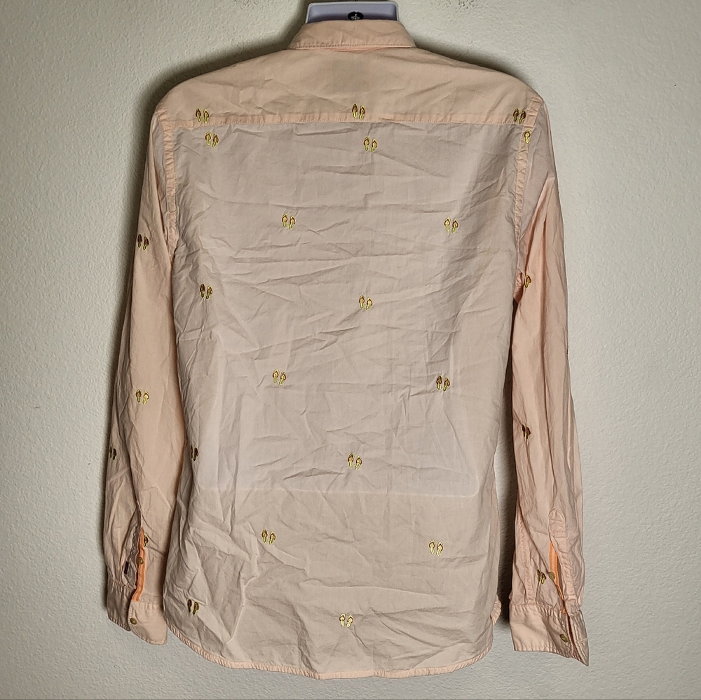 Scotch & Soda Long Sleeve Shirt with Embroidered Sandals size Large - Picture 2 of 9